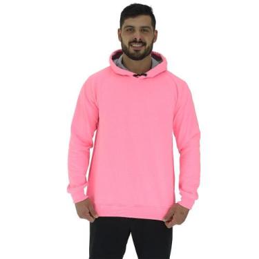 Imagem de Blusa Moletom Masculino MXD Conceito Bolso Lateral Rosa Fluorescente S
