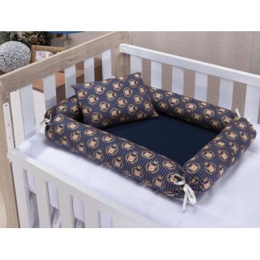 Imagem de Ninho redutor para berço tema ursinho rei marinho      + almofadinha -