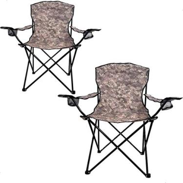 Imagem de Kit 2 Cadeiras Reforçadas Camping Pesca Praia Até 150kg Kala, Camuflad