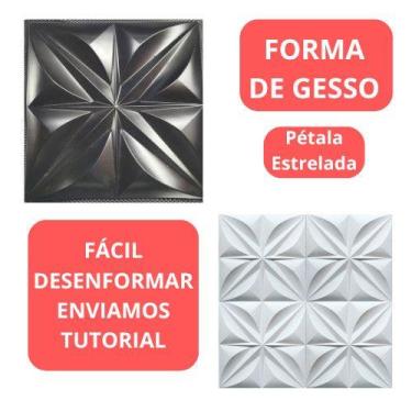 Imagem de Forma De Gesso Pétala Estrelada 40x40cm Formas p/ Gesso Decoração 3D E