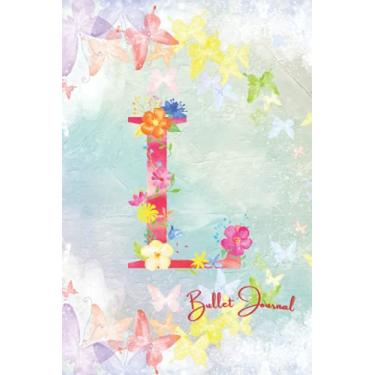 Imagem de L Monogram Bullet Journal: Beautiful Flowers Monogram Letter L, Initial L Personal Journals Dotted Grid Notebook Sketchbook Planner 6 x 9 200 pages