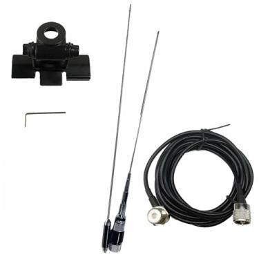 Imagem de Antena de rádio de 10 metros de 28,8 MHZ com suporte fixo para lábios, antena de rádio bidirecional PL259 macho para extensão fêmea SO239 com cabo coaxial de cobre puro RG58 de 5 m