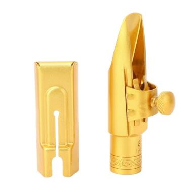 Imagem de Bocal de Saxofone Alto de Latão, Saxofone 8c de Tons Claros Com Tampa Adequado para Iniciantes, Profissionais e Entusiastas