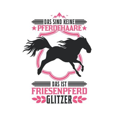 Imagem de Friesenpferd Notizbuch: Friesenpferd Glitzer Friese Pferdehaare / 6x9 Zoll / 120 karierte Seiten Seiten