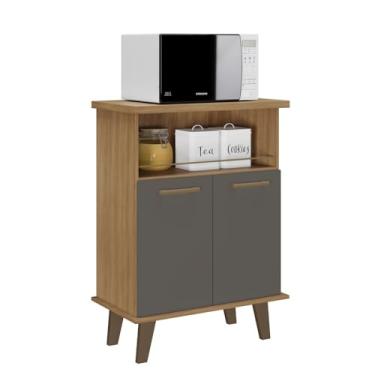 Imagem de Balcão Arte Smart para Cantinho do Café 2 Portas com Nicho (CINAMOMO/GRAFITE)