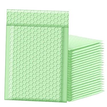 Imagem de Famagic Envelopes de plástico com bolhas de 15 x 25 cm, 50 peças, envelopes acolchoados com bolhas, envelopes de envio, autovedação, verde menta #0
