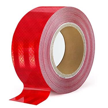 Imagem de XFXIA Fita Refletiva, Fita Refletiva À Prova D'Água de Alta Visibilidade para Reboques - 2" X 32,8 Pés - Aumente A Segurança com Fita Refletora Vermelha