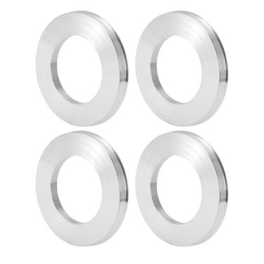 Imagem de INFINAUTO Anéis centralizados no cubo da roda do carro OD 100,1 mm para ID 59,6 mm eixo central de rodas amortecedores Hubrings liga de alumínio tom prata durável