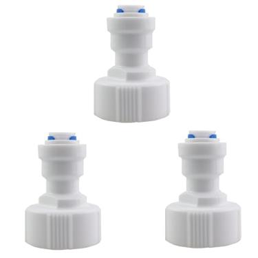 Imagem de KKUANG Adaptador de conexão rápida com bico de mangueira de 3 peças, encaixe de plástico RO, purificador de água, encaixe fêmea de 3/10.2 cm para conectores de pressão de 0,6 cm OD para sistemas de