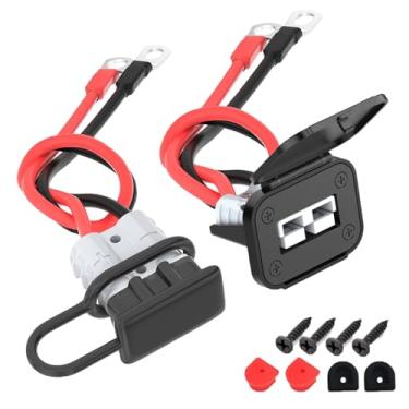 Imagem de KarlKers Conector de conexão rápida/desconexão de bateria 50A 8AWG para cabo de plugue Anderson, conector de cabo de bateria à prova d'água de 3 pés com anel de vedação terminal de plugue de chicote