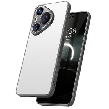 Imagem de POYUFRG Capa para Huawei Pura 70 Ultra/70 Pro/70 Pro+/70, capa moderna com lente de metal, tudo incluído, proteção contra choque, capa fina, prata, 70 Ultra