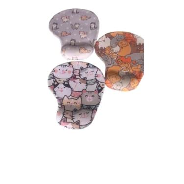 Imagem de Mouse Pad Ergonomico com gel Gota Gatos Gatinhos Cats Mouse Base de Apoio de Pulso Punho Gatinho Lindos Desenho