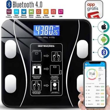 Imagem de Balança Corporal Digital Bioimpedância 180KG com Aplicativo Bluetooth 
