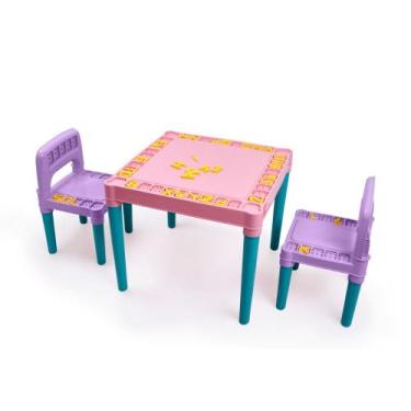 Imagem de Mesa Mesinha Didatica Infantil Com 2 Cadeiras - TRITEC