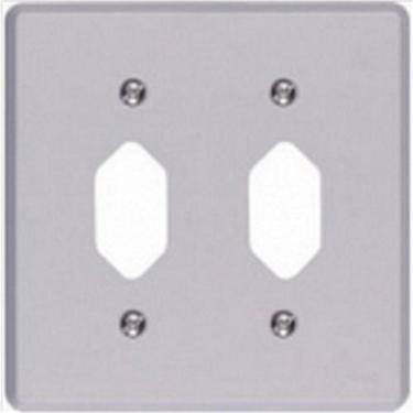 Imagem de Placa Conjunto Ilumi Cinza 4X4 - 2 Tomadas