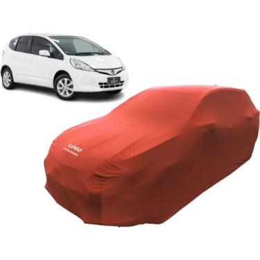 Imagem de Capa Carro Honda Fit 2013 Tecido Helanca Anti Poeira - Mz, Vermelha
