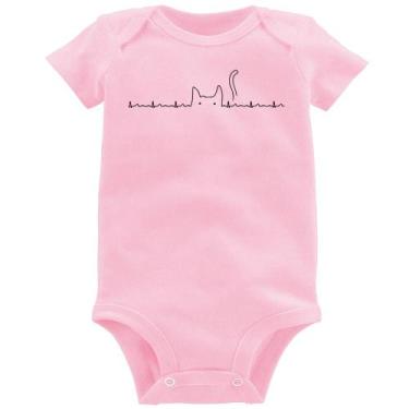 Imagem de Body Bebê Batimentos Cardíacos Gato - Foca na Moda, Rosa bebê, M