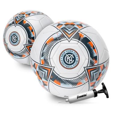 Imagem de Bola de futebol Franklin Sport MLS New York City FC - Bola de futebol tamanho 5 oficial - Tamanho regulamentado + bola de futebol com peso para crianças + adultos - Bola de futebol para meninos +