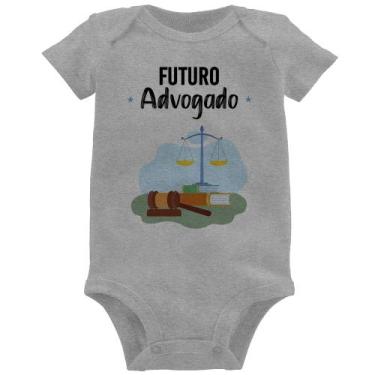 Imagem de Body Bebê Futuro Advogado - Foca na Moda, Cinza, M