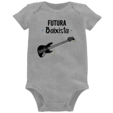 Imagem de Body Bebê Futura Baixista - Foca na Moda, Cinza, M