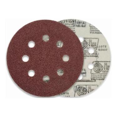 Imagem de DISCO LIXA PLUMA VERMELHO FERRO DISFLEX 125MM GRÃO 120 KIT C/ 10 PÇS D