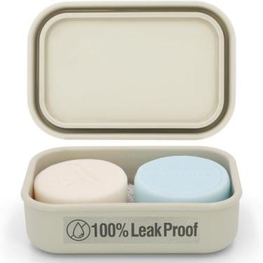 Imagem de Saboneteira de Silicone AIMAIAIMAI para Viagem - Recipiente Esbranquiç