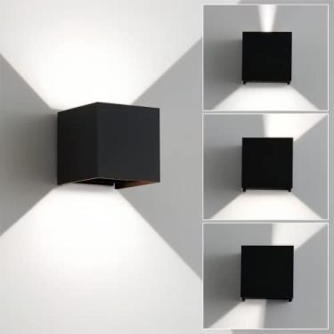 Imagem de Scpitw Arandelas de parede para ambientes externos, iluminação de parede de 20 W, LED, pacote de luz ajustável, feixe de luz para baixo, à prova d'água, luzes de parede externas para varanda e pátio,