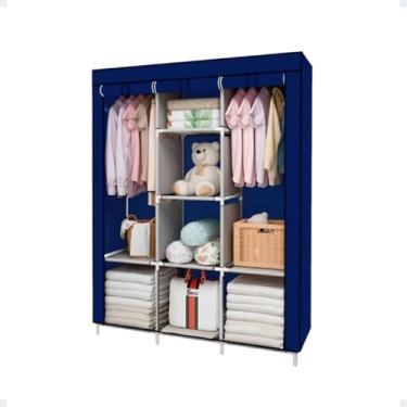 Imagem de Guarda Roupa Plus Dobrável Armário Closet Organizador De Roupas (Azul)