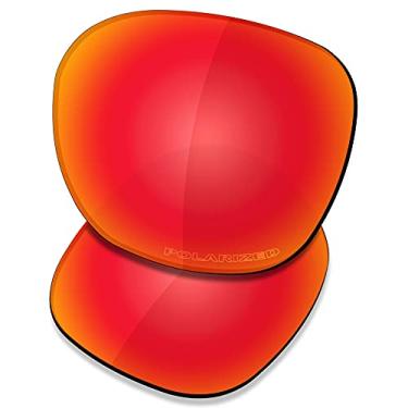 Imagem de SAUCER Lentes de reposição premium para óculos de sol Oakley Garage Rock OO9175 de alta definição - vermelho fogo polarizado