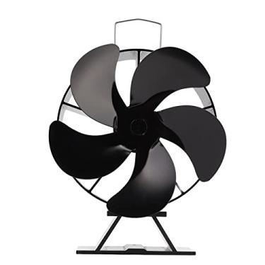 Imagem de MUNEFE Ventilador de fogão a lenha, ventilador de fogão movido a calor, ventilador de lareira a lenha de 5 lâminas para ferramenta de fogões a gás, pellets, madeira ou toras