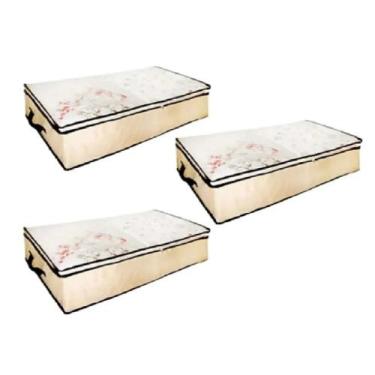 Imagem de 03 Caixa Organizadora Multiuso em TNT Visor 80 x 45 x 15cm - Kehome