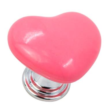 Imagem de Botão de Pressão Descarga Toalete Formato Coração para Mulher Elegante Unhas Grandes Pintadas e Criança Mão Infantil Empurra Vaso Sanitário (Rosa)