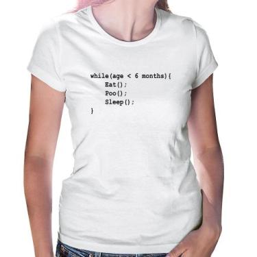 Imagem de Baby Look Eat Poo Sleep Código - Foca na Moda, Branco, G