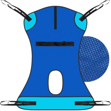 Imagem de Vive Patient Lift Sling com abertura (capacidade de 181 kg) – Tiras de auxílio de elevação para transferência – Cadeira confortável para dispositivo médico hidroílico para corpo inteiro para idosos, bariátrica, enfermagem, cuidador – Suporte de malha