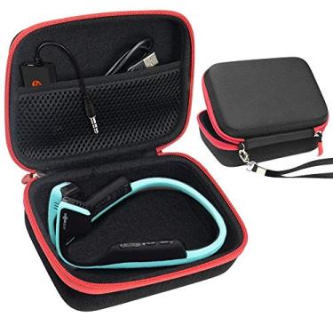 Imagem de Capa para Shokz openrun, openrun pro, openrun Mini, openmove, opencomm, Aeropex, OpenMove, Trekz, Trekz Mini, Trekz Air, Bluez 2, 2S; (Preto com zíper vermelho)