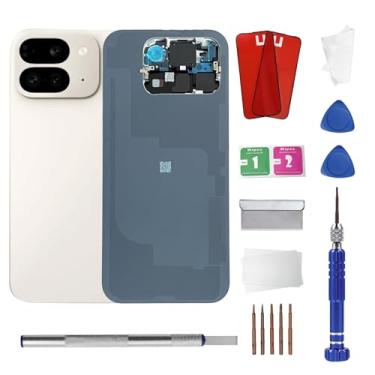 Imagem de ZNZHKR Substituição de vidro dobrável 9 Pro com moldura de metal Todas as peças para Google 9 pro Fold White (6,3 polegadas) Substituição do equipamento Fita impermeável