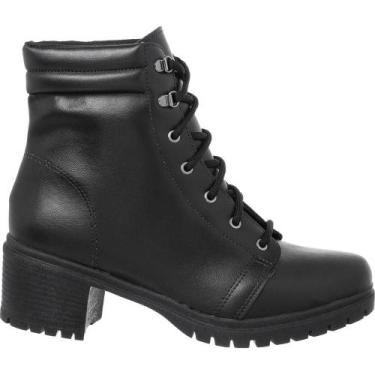 Imagem de Bota Coturno Feminina Cano Baixo Tratorada Salto Confort - Stessy, 37,