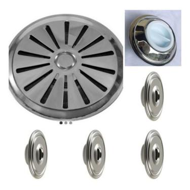Imagem de Kit Ralo + Disp. Pratic Inox Encaixe Cano 50mm Para Piscinas - RR PISC