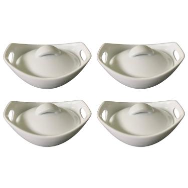 Imagem de Jogo de Mini Caçarolas / Panelinhas de Porcelana Ovais com Tampa 60ml