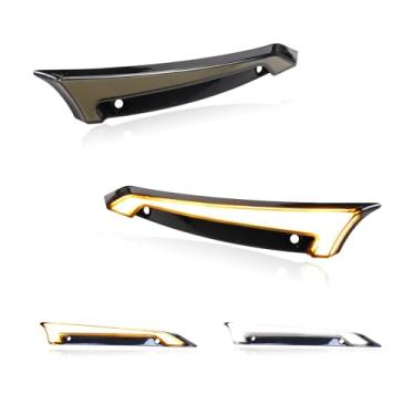 Imagem de FACAILAHA Luz de acabamento de para-brisa com acento de carenagem LED seta para motocicleta, luzes de corrida compatíveis com Harley Road Glide 2015-2024