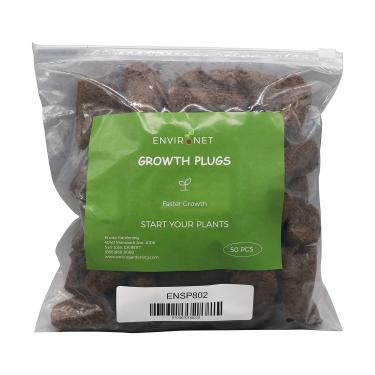 Imagem de Environet Plugues de iniciação de sementes, plugues de crescimento para iniciação de sementes, aplicações hidropônicas e solo (1 pacote de aproximadamente 50 contagens, 3 cm quadrado x 5 cm de