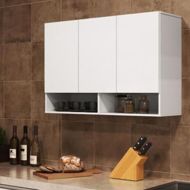 Imagem de Armário 3 Portas Aéreo Multiuso P/ Cozinha e Despensa - 3 Cores - Beau