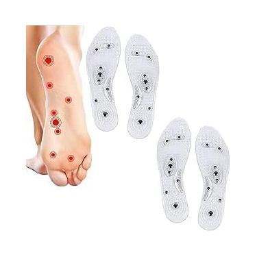 Imagem de Palmilha Magnetica Massagem Terapia Alívio Estresse Dores Ansiedade Emagrecimento Gel Hidratante Corte o Tamanho