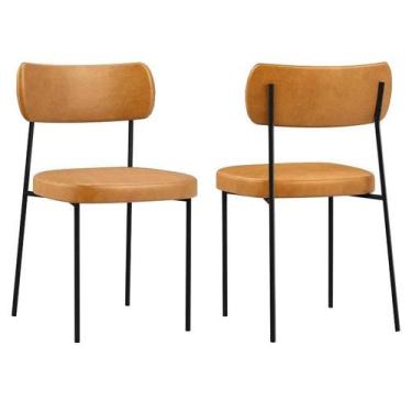 Imagem de Kit com 2 Cadeira Mila Laminado Wisky - FdECOR - Moveis Belo