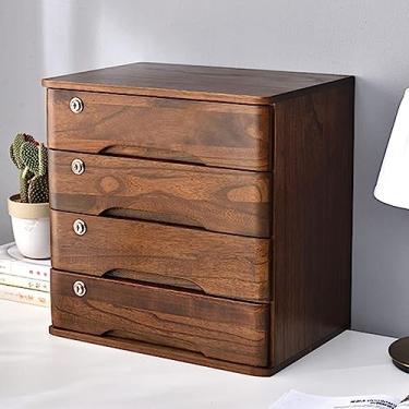Imagem de Caixa de armazenamento de secretária com gavetas - arquivo de secretária, arquivador de secretária com gavetas caixa de armazenamento de secretária de madeira com gavetas com fecho, organizador