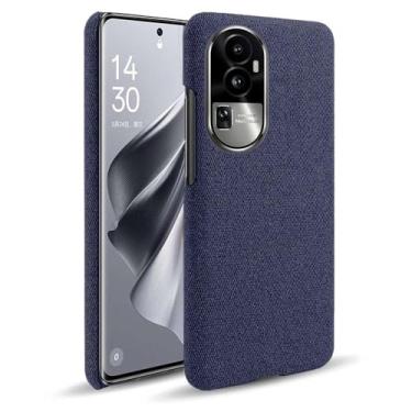 Imagem de Capa para OPPO Reno 10 PRO,Capa desenhada em lona,Case Protetora Ultrafina com Empunhadura Macia,Design em Tecido Antichoque e Antiarranhões-Blue