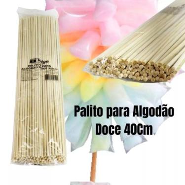 Imagem de Palito de algodão doce 40cm, Bambu, Reforçado com 500 unidades - TALGE