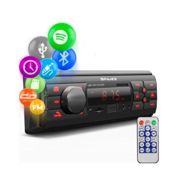 Imagem de Radio Som Automotivo Portatil Blueth Mp3 Player Usb Sd Fm - Preto