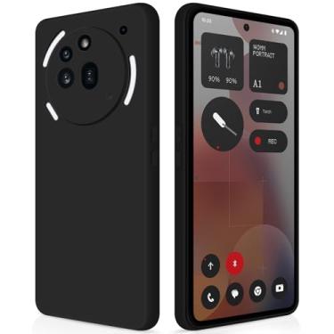 Imagem de GiiYoon Capa para Nothing Phone 3a Pro, capa protetora de corpo inteiro com toque suave e sedoso, case à prova de choque com forro em microfibra - Preto