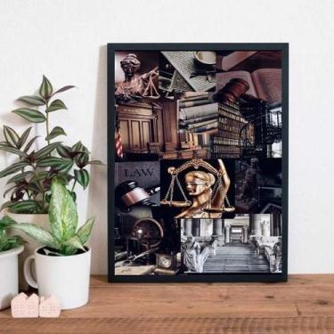 Imagem de Quadro Decorativo Imagens Direito 45X34Cm Com Vidro - Preta - Quadros 